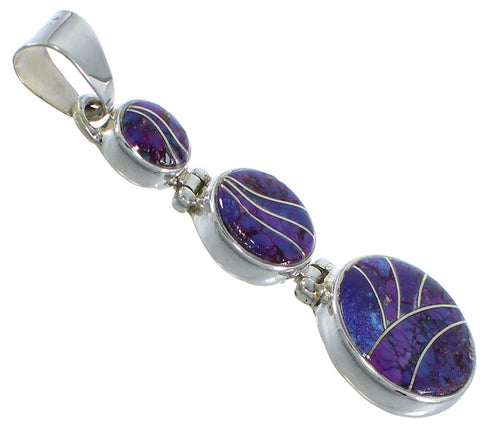 Magenta Turquoise Silver Slide Pendant EX44212